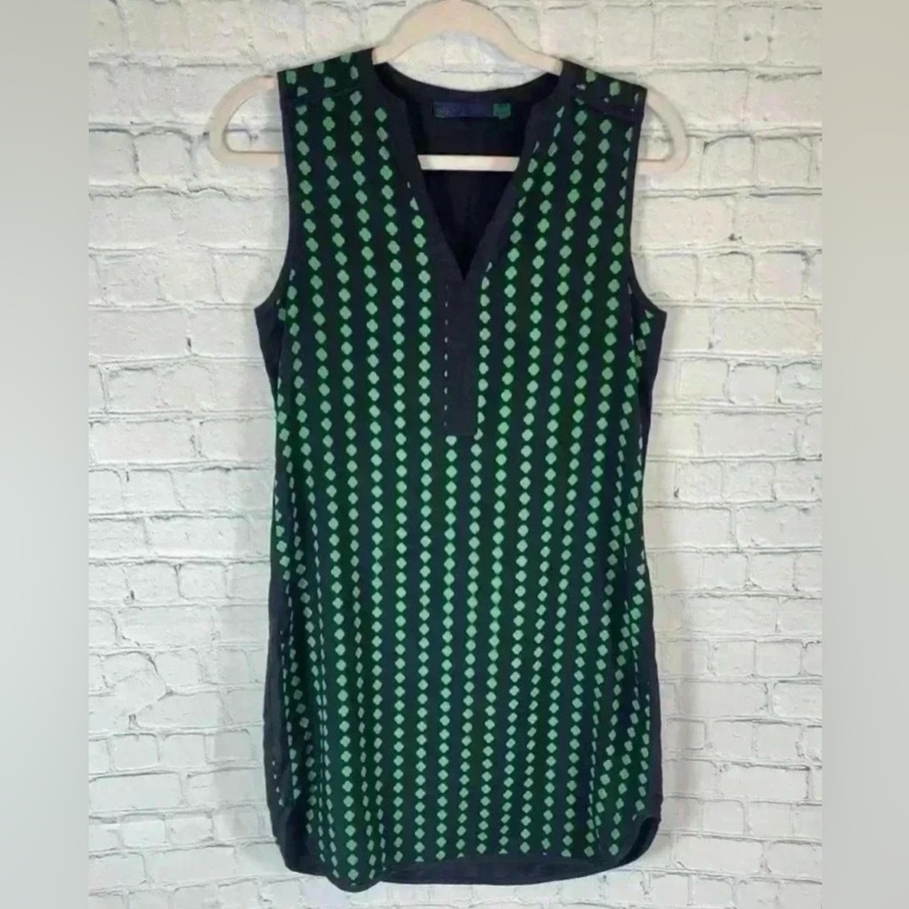 ava Shift Kate mini‎ Dress Woman’s XS Navy & Green Lucky Charm Clover business